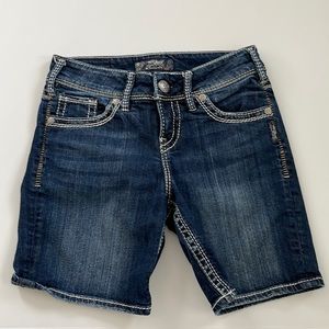 Silver | Suki Denim  Bermuda Shorts | Size 25